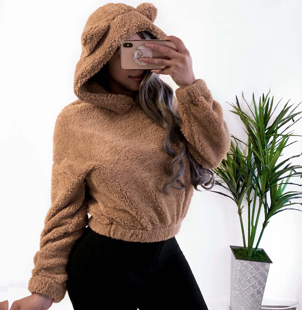Winter Korean Fashion Bear Ears Hoodie Fluffy Hooded Warm