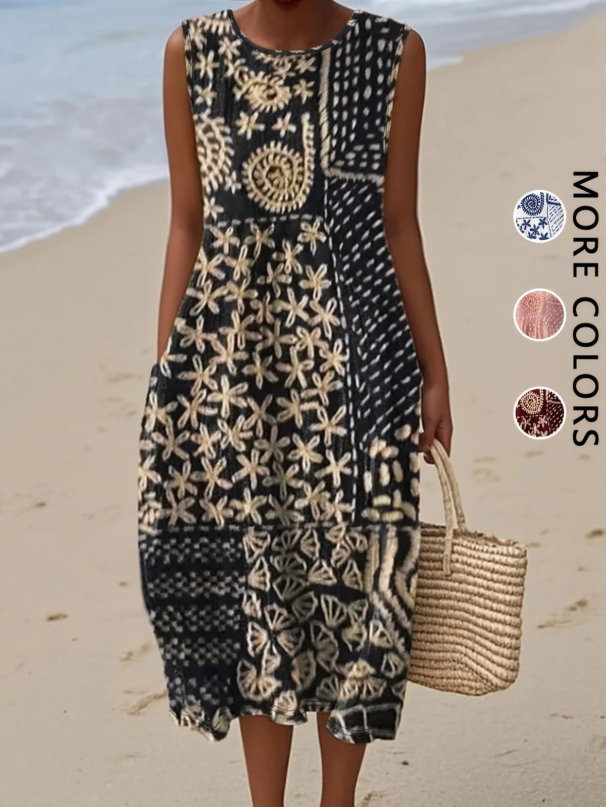 Women's  Casual Beach Sundress With Pockets