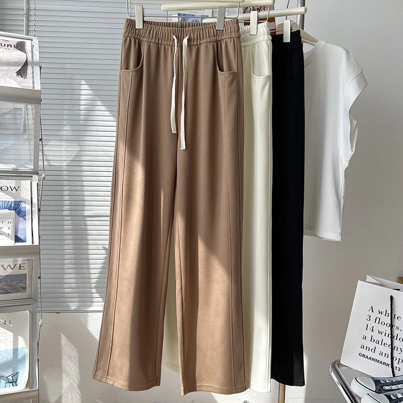 Solid Color High Waist Pants