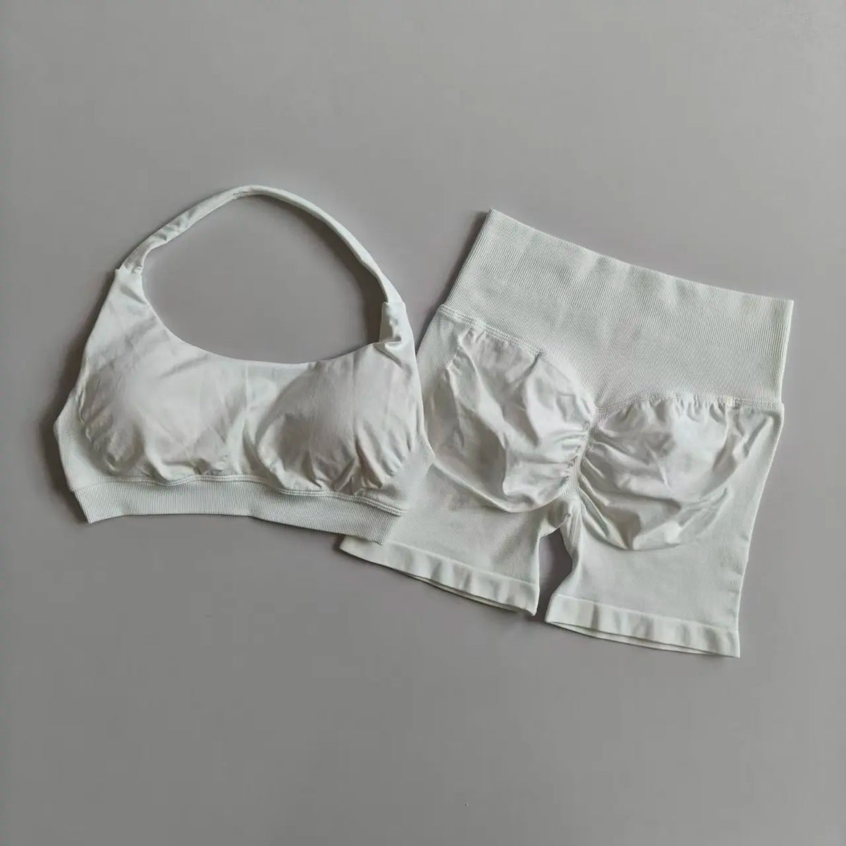 High Waist Peach Sports and Yoga Vest Set