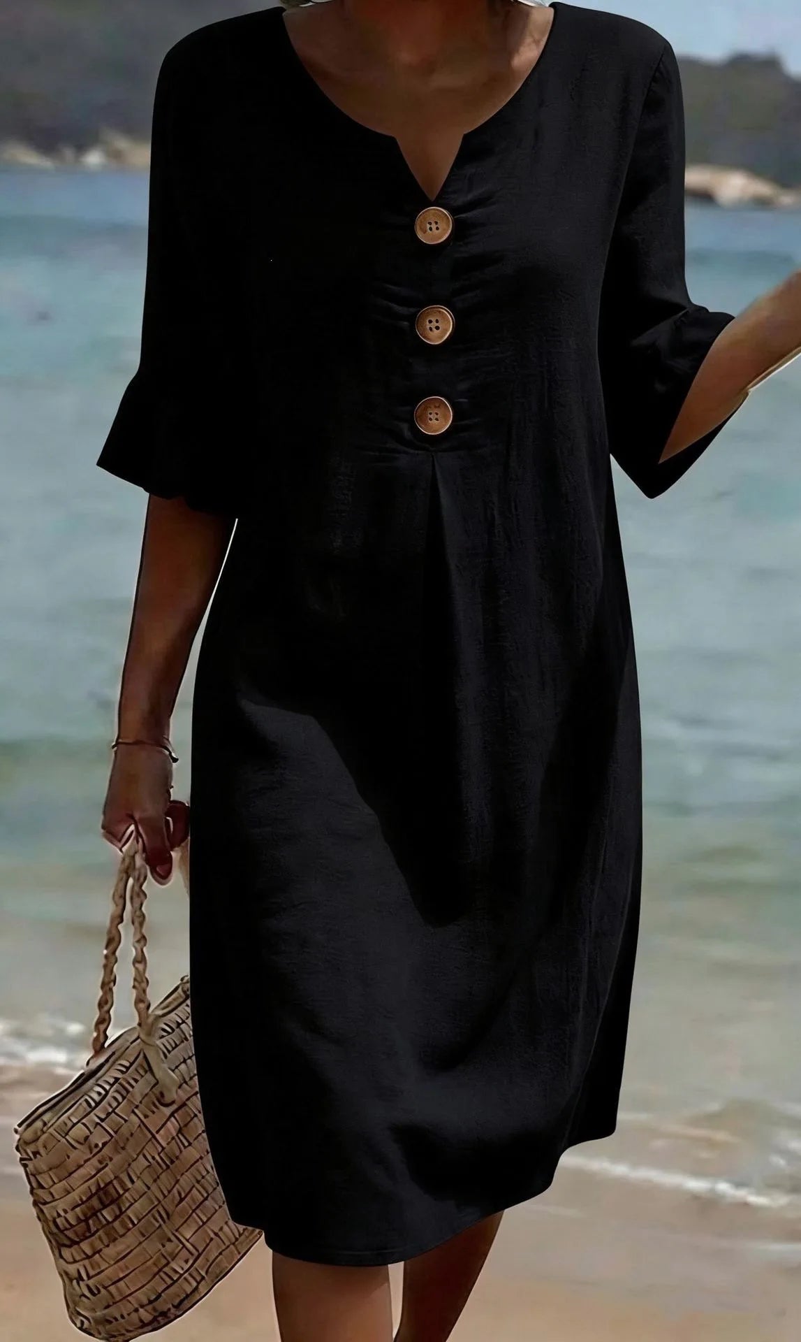 Linen Cross-Border V-Neck Dress Spring and Summer