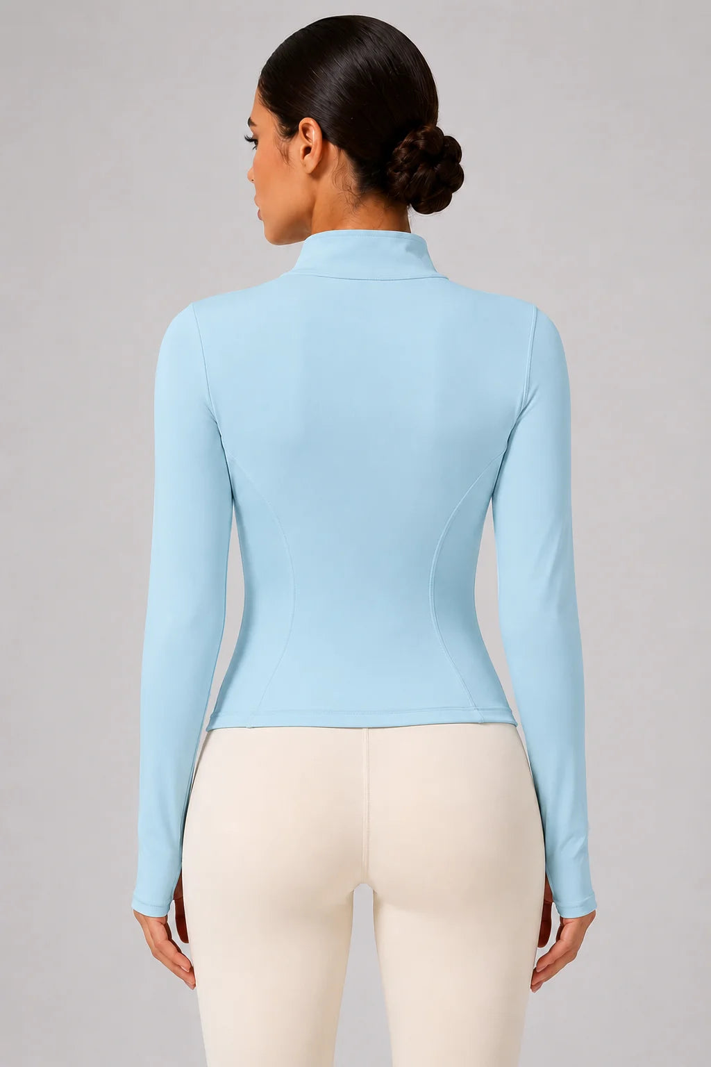 Women's Slim Fit Long Sleeve Top with Thumb Holes