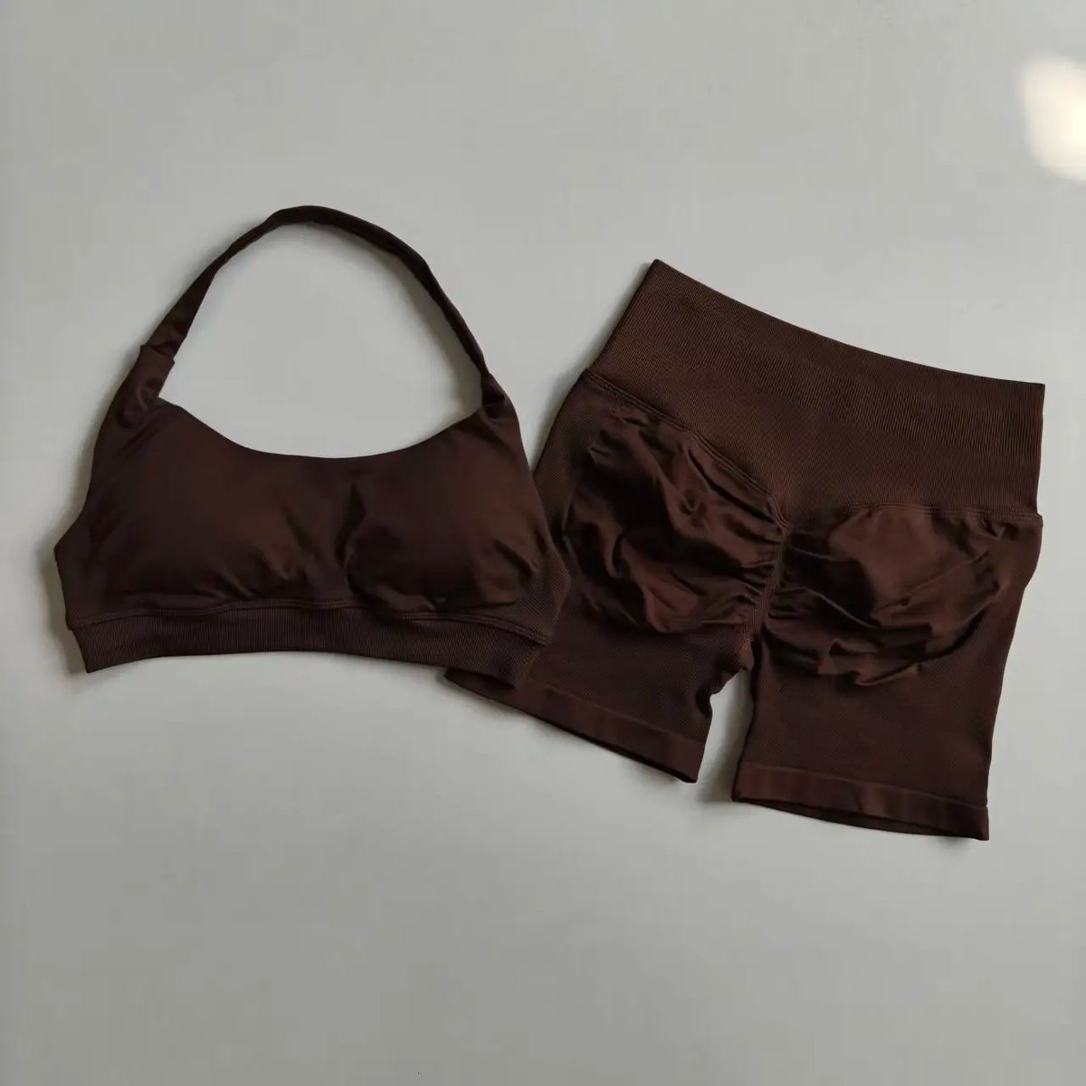 High Waist Peach Sports and Yoga Vest Set