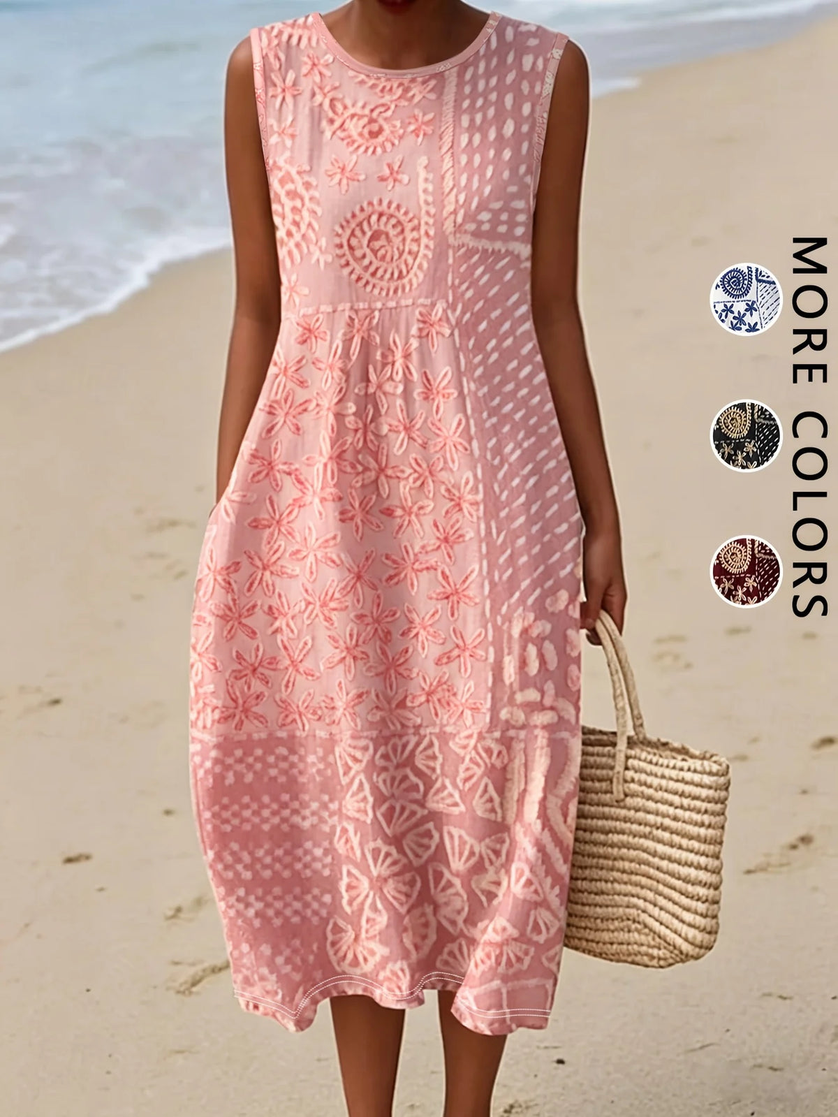 Women's  Casual Beach Sundress With Pockets