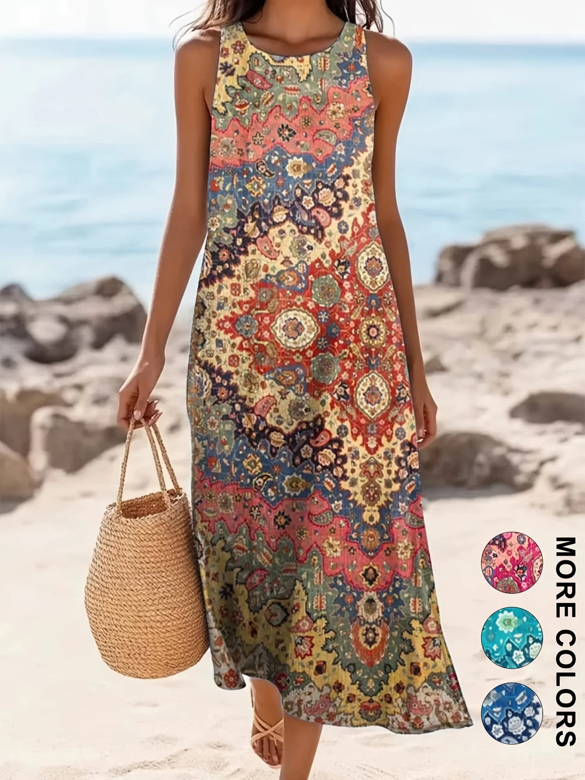 Women's  Casual Beach Sundress With Pockets