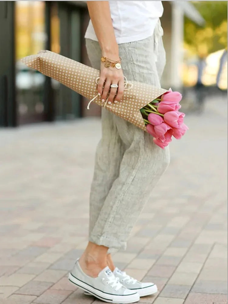 Cotton Women's Elastic Waist Pants