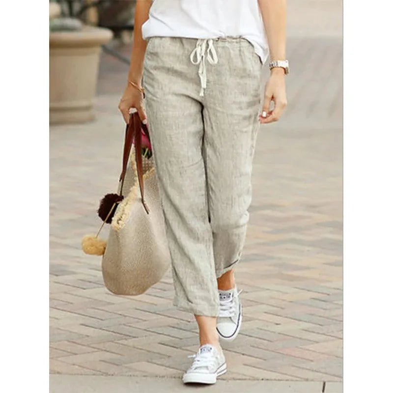 Cotton Women's Elastic Waist Pants