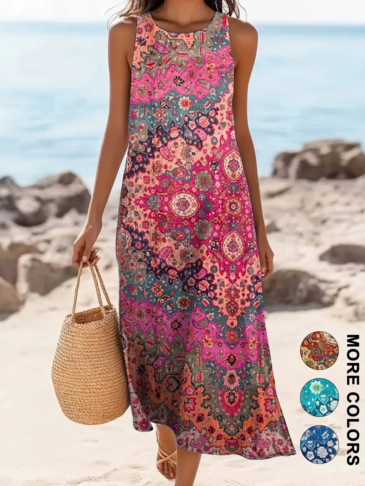 Women's  Casual Beach Sundress With Pockets