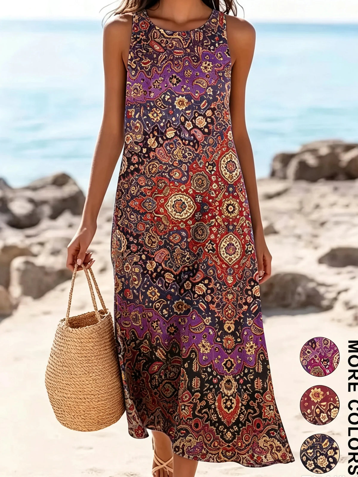 Women's  Casual Beach Sundress With Pockets