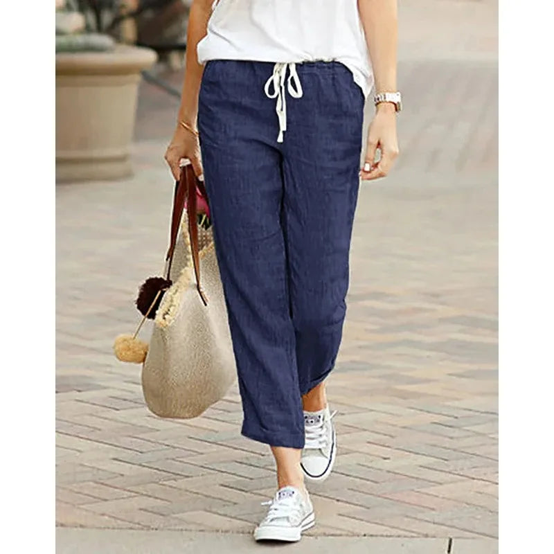 Cotton Women's Elastic Waist Pants