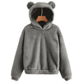 Winter Korean Fashion Bear Ears Hoodie Fluffy Hooded Warm