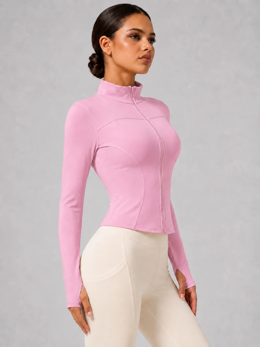 Women's Slim Fit Long Sleeve Top with Thumb Holes