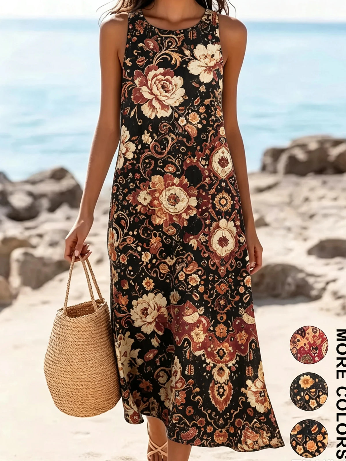 Women's  Casual Beach Sundress With Pockets