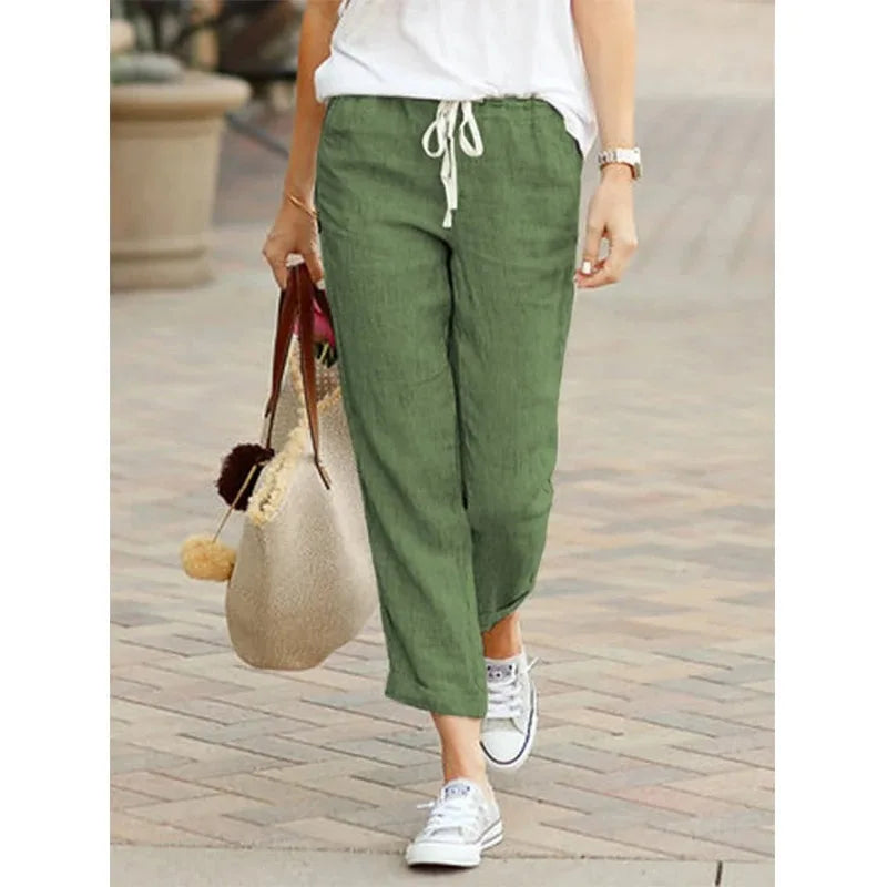 Cotton Women's Elastic Waist Pants