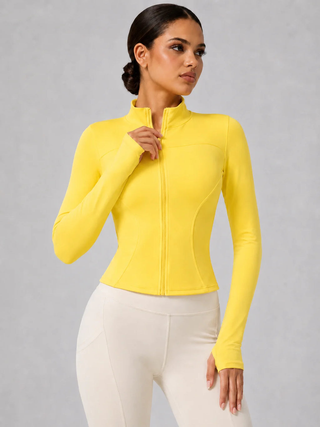 Women's Slim Fit Long Sleeve Top with Thumb Holes