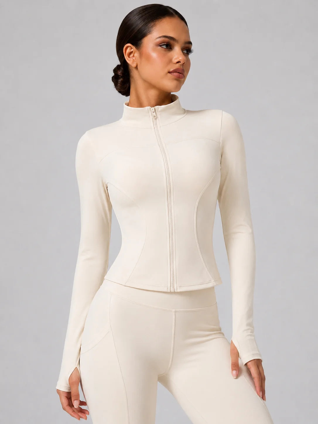Women's Slim Fit Long Sleeve Top with Thumb Holes