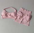 High Waist Peach Sports and Yoga Vest Set