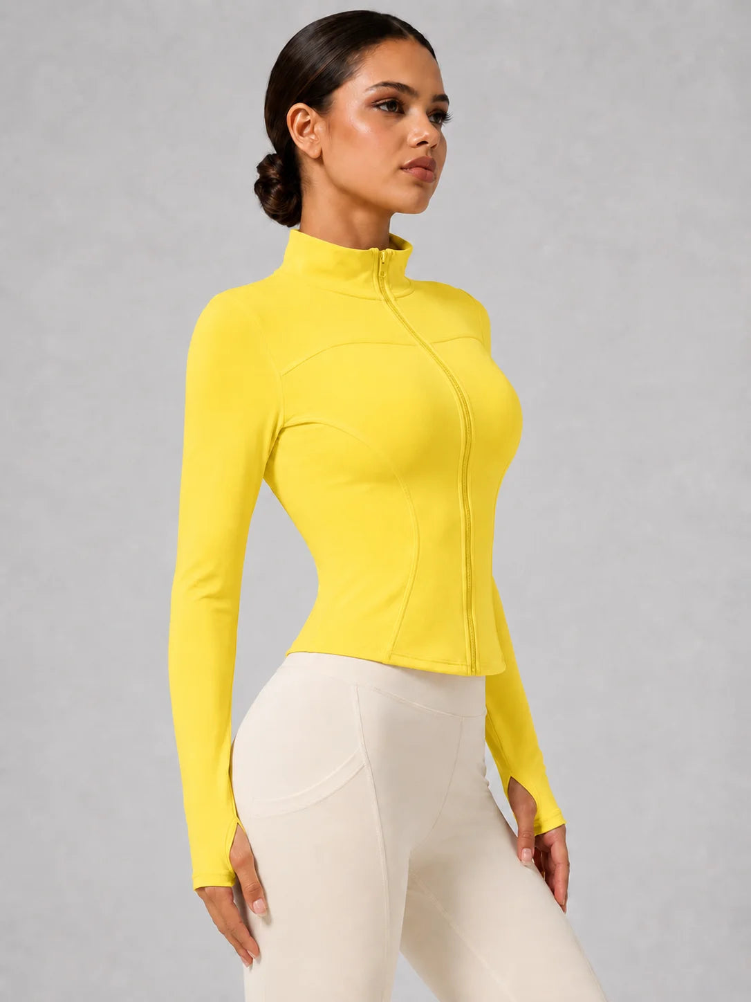 Women's Slim Fit Long Sleeve Top with Thumb Holes