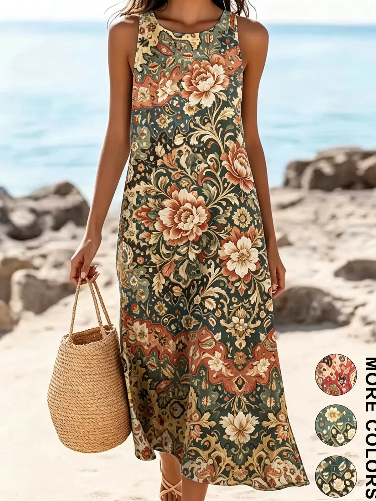 Women's  Casual Beach Sundress With Pockets