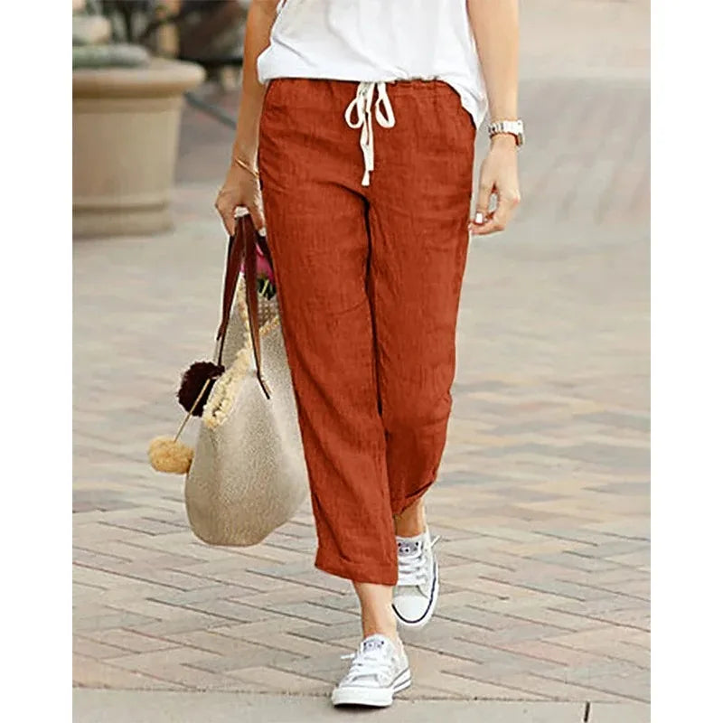 Cotton Women's Elastic Waist Pants