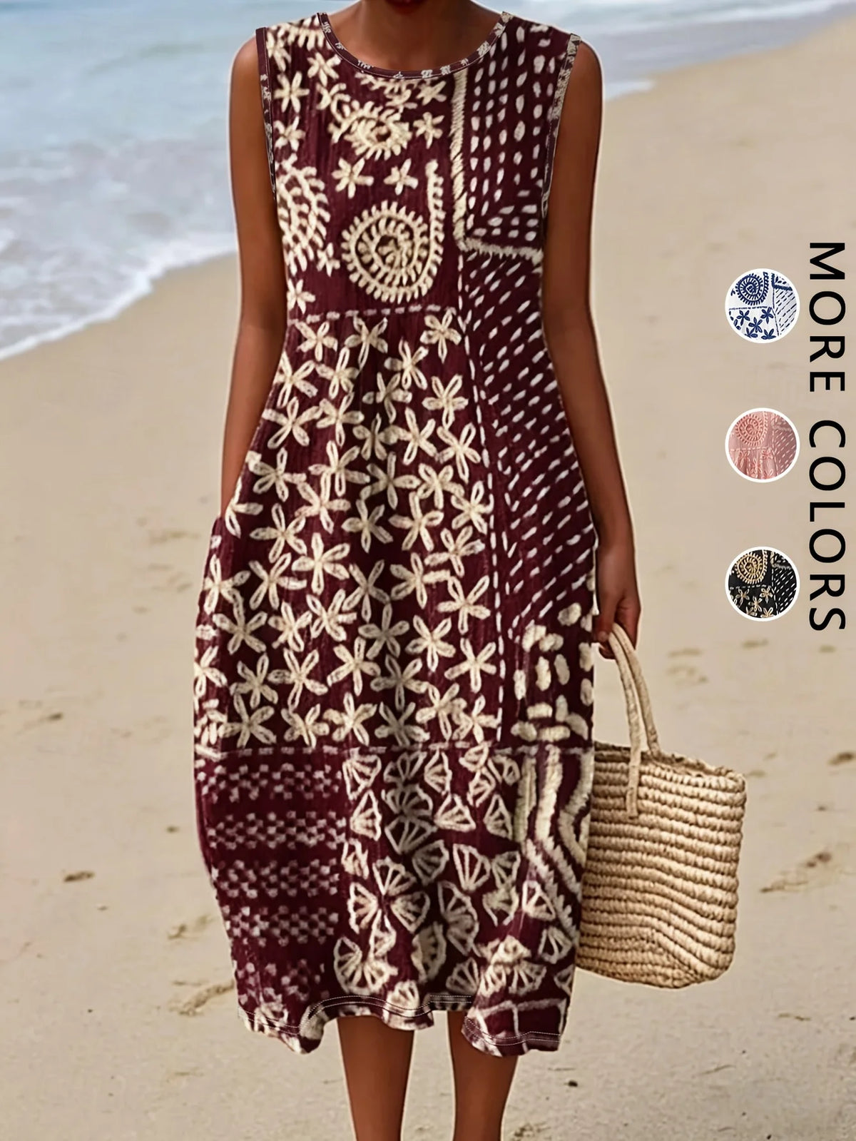 Women's  Casual Beach Sundress With Pockets